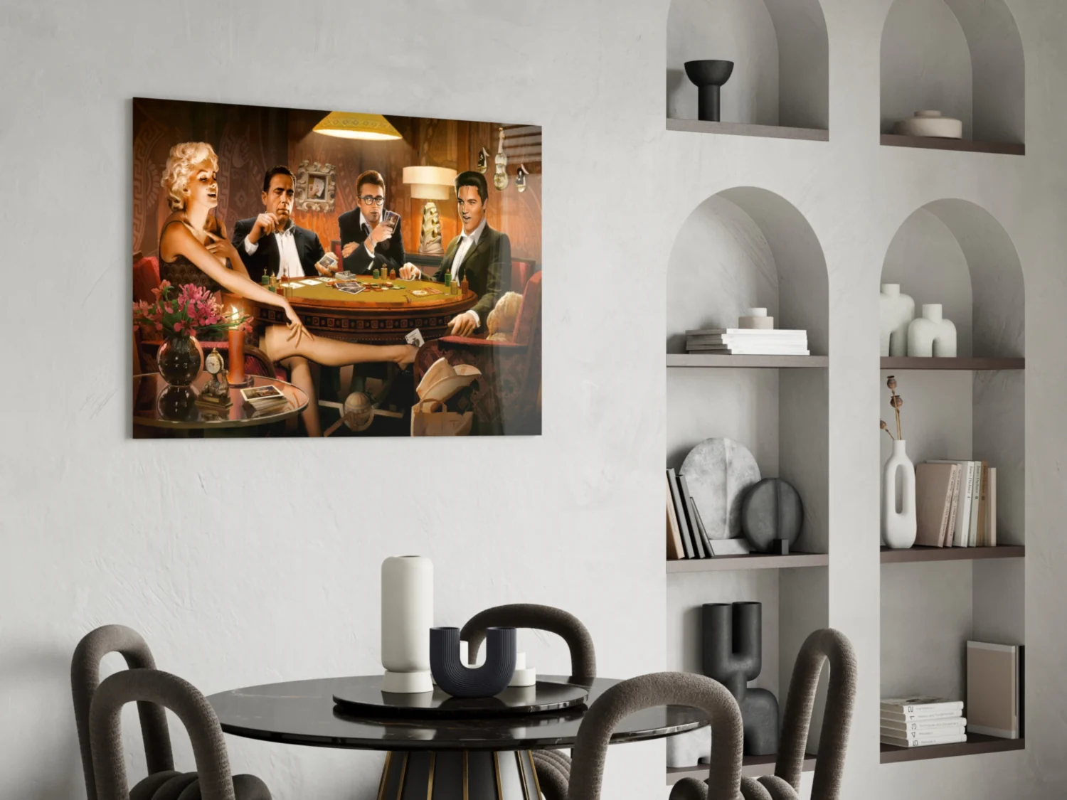Retro Icons Poker Night Glass Wall Art - Image 5