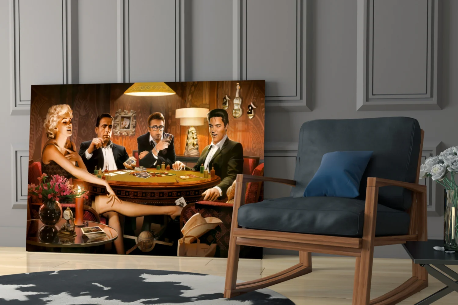Retro Icons Poker Night Glass Wall Art - Image 6
