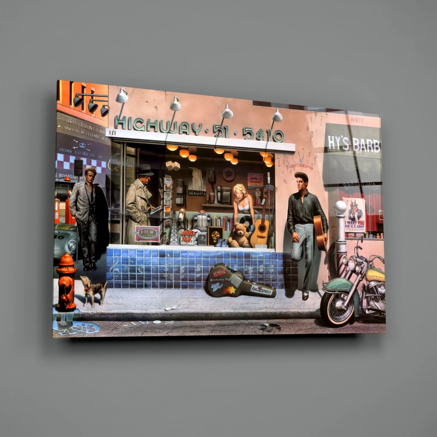 Retro Icons at the Corner Store Glass Wall Art - Image 2