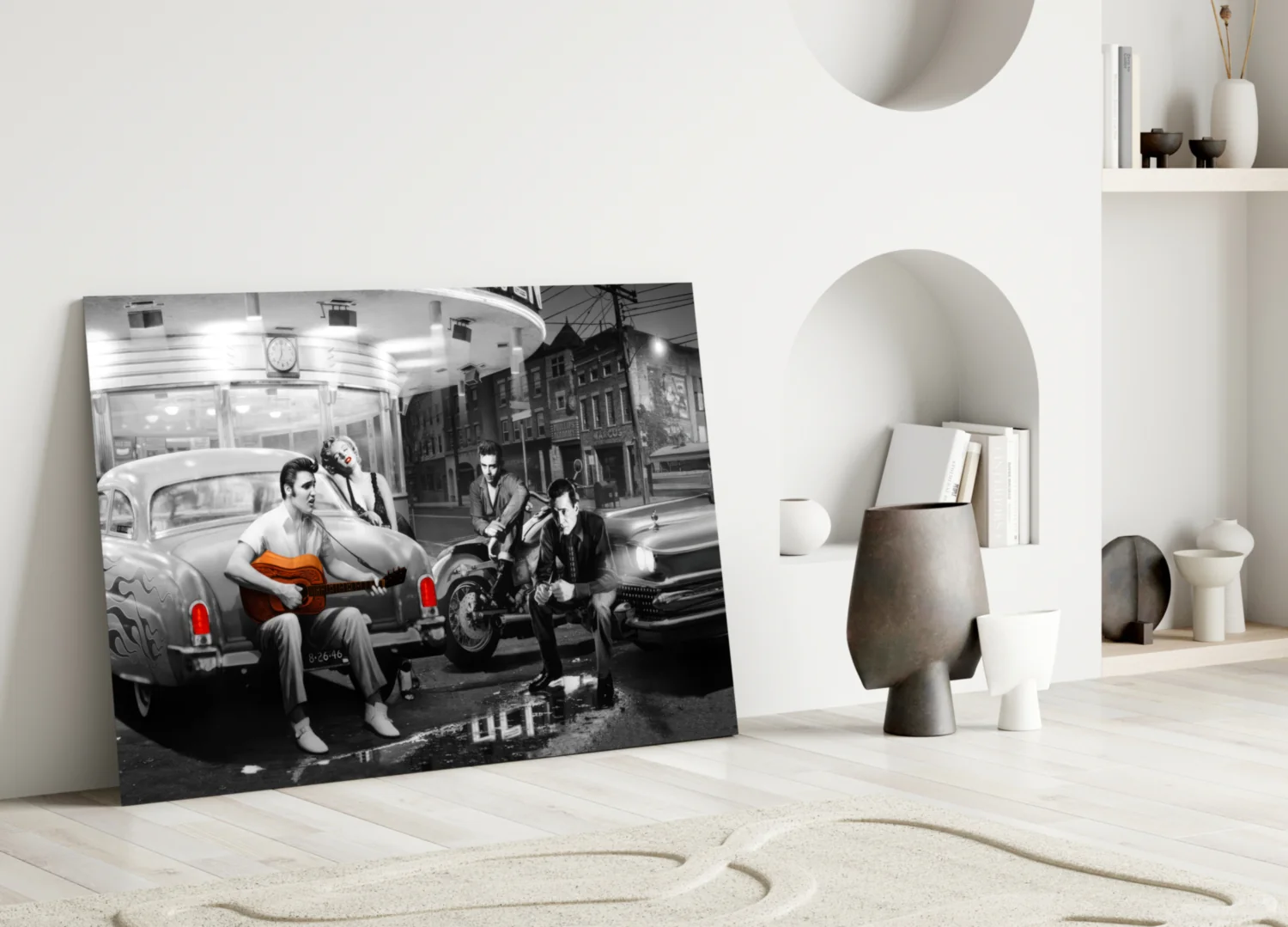 Vintage Hollywood Retro Glass Wall Art - Image 3
