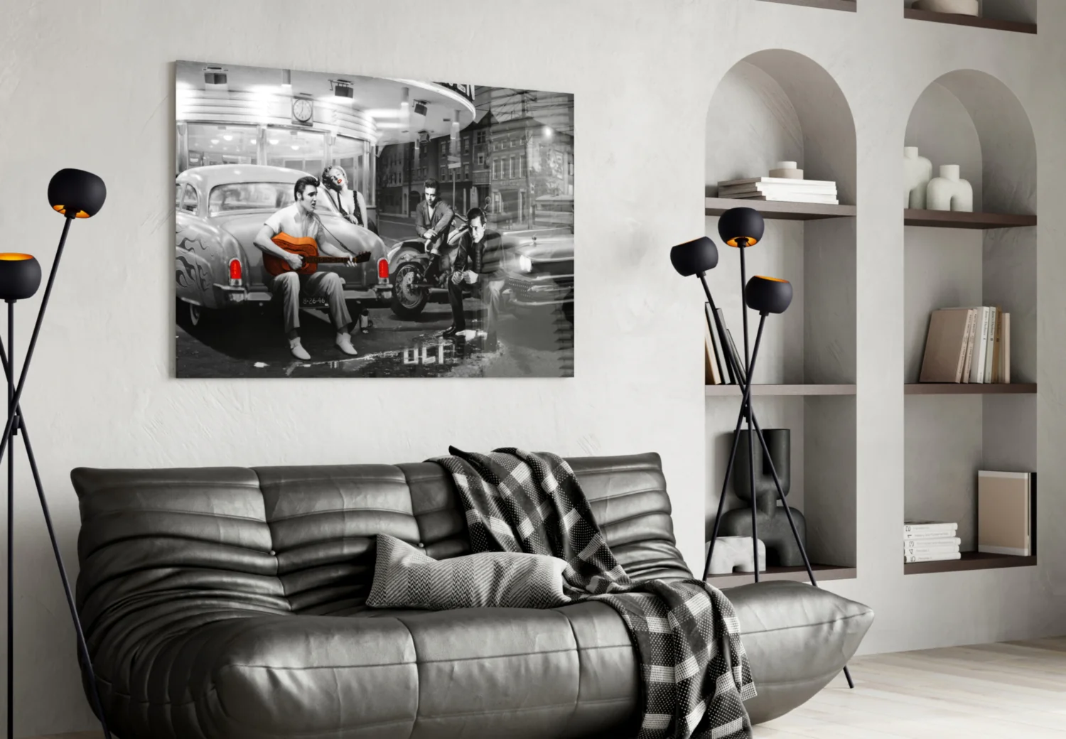 Vintage Hollywood Retro Glass Wall Art - Image 4