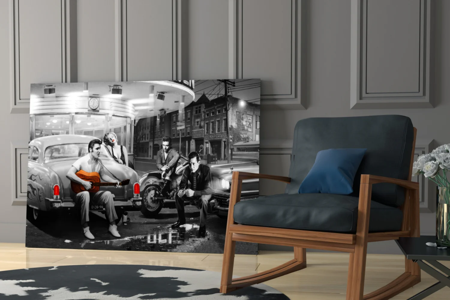 Vintage Hollywood Retro Glass Wall Art - Image 6