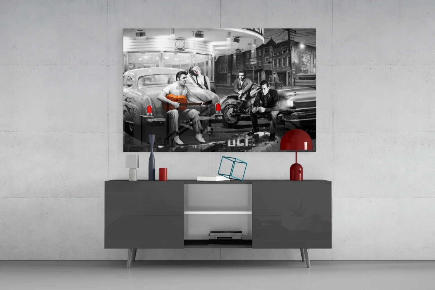 Vintage Hollywood Retro Glass Wall Art - Image 8
