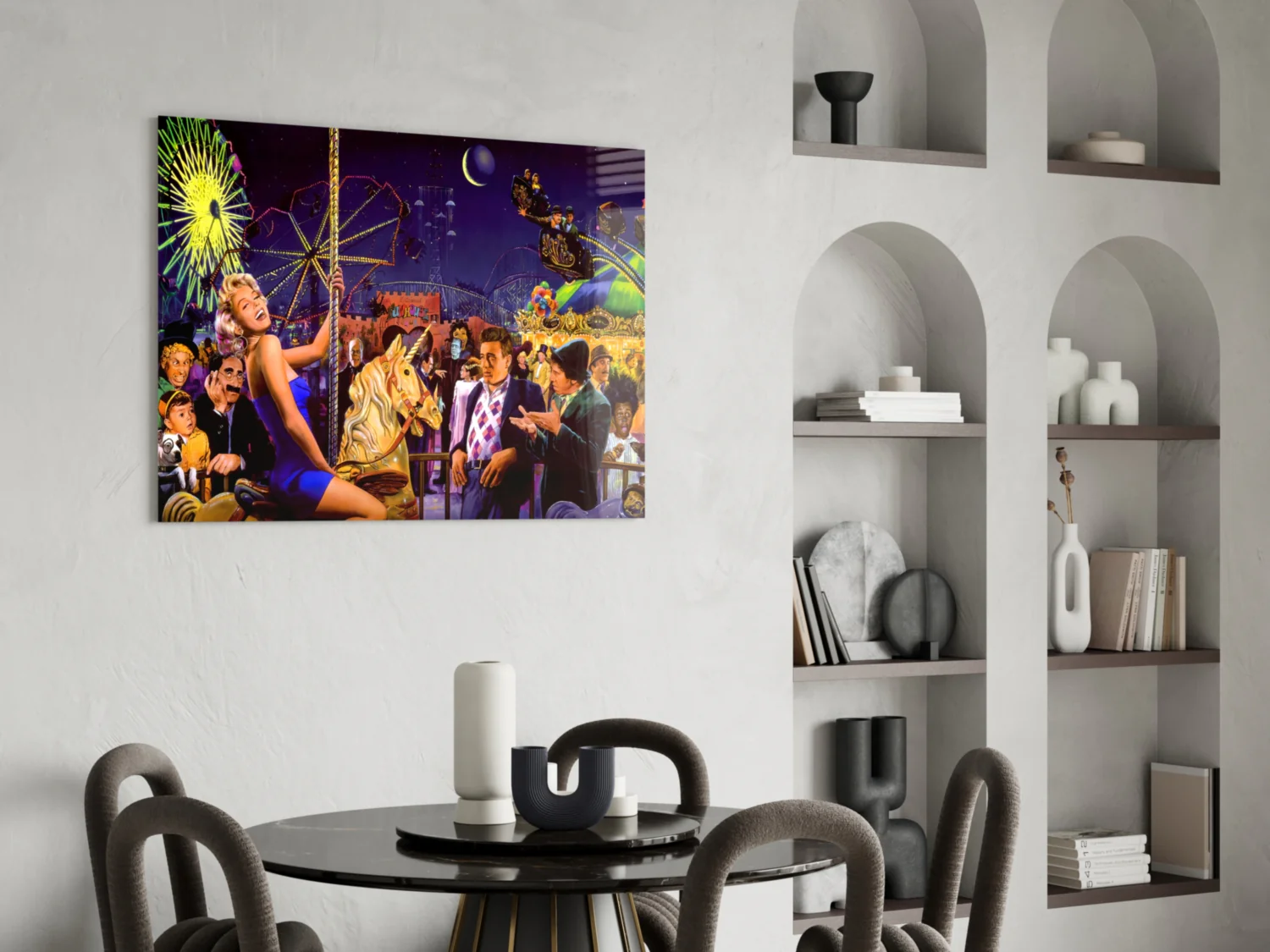 Retro Icons at the Theme Park Glass Wall Art - Image 5