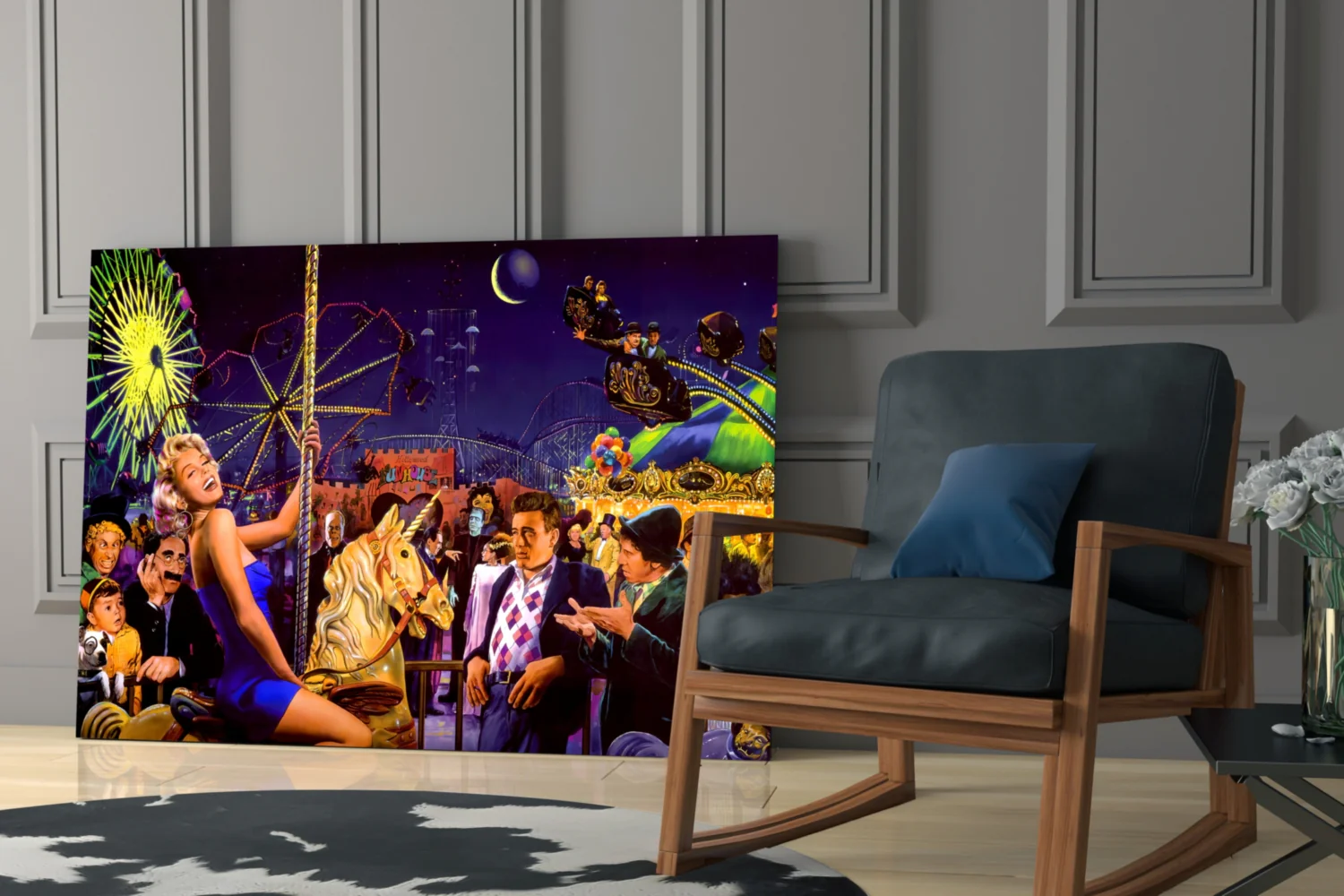 Retro Icons at the Theme Park Glass Wall Art - Image 6