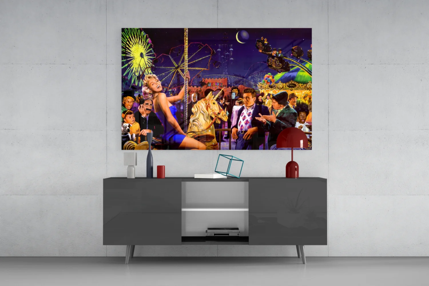Retro Icons at the Theme Park Glass Wall Art - Image 8