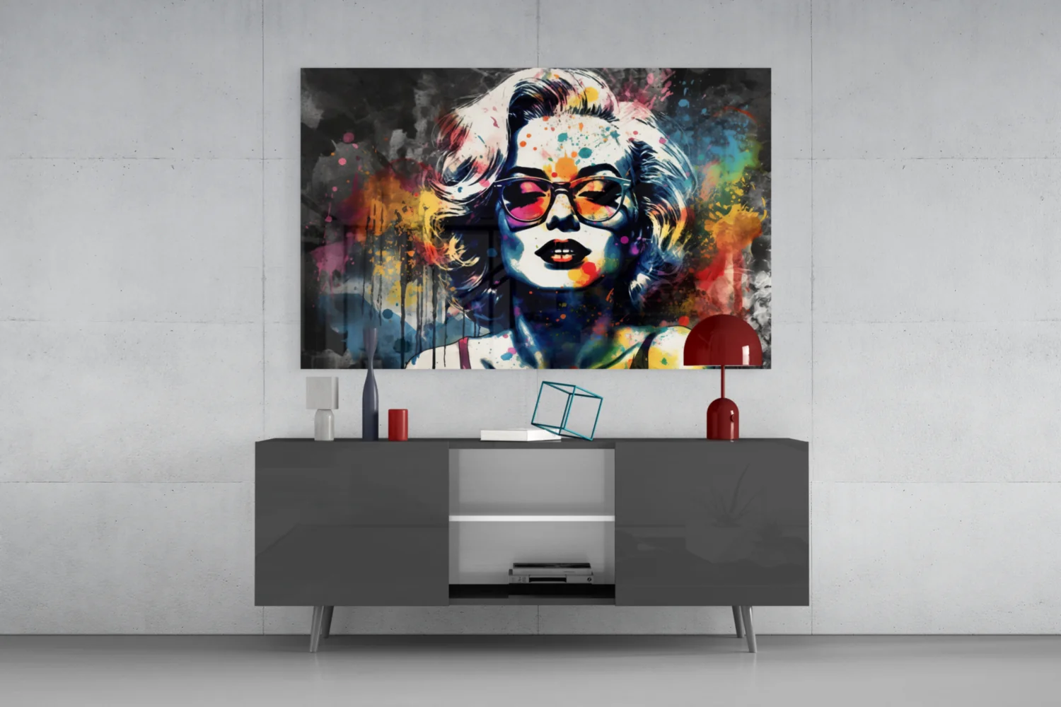 Retro Screen Siren Glass Wall Art || Designer Collection - Image 8