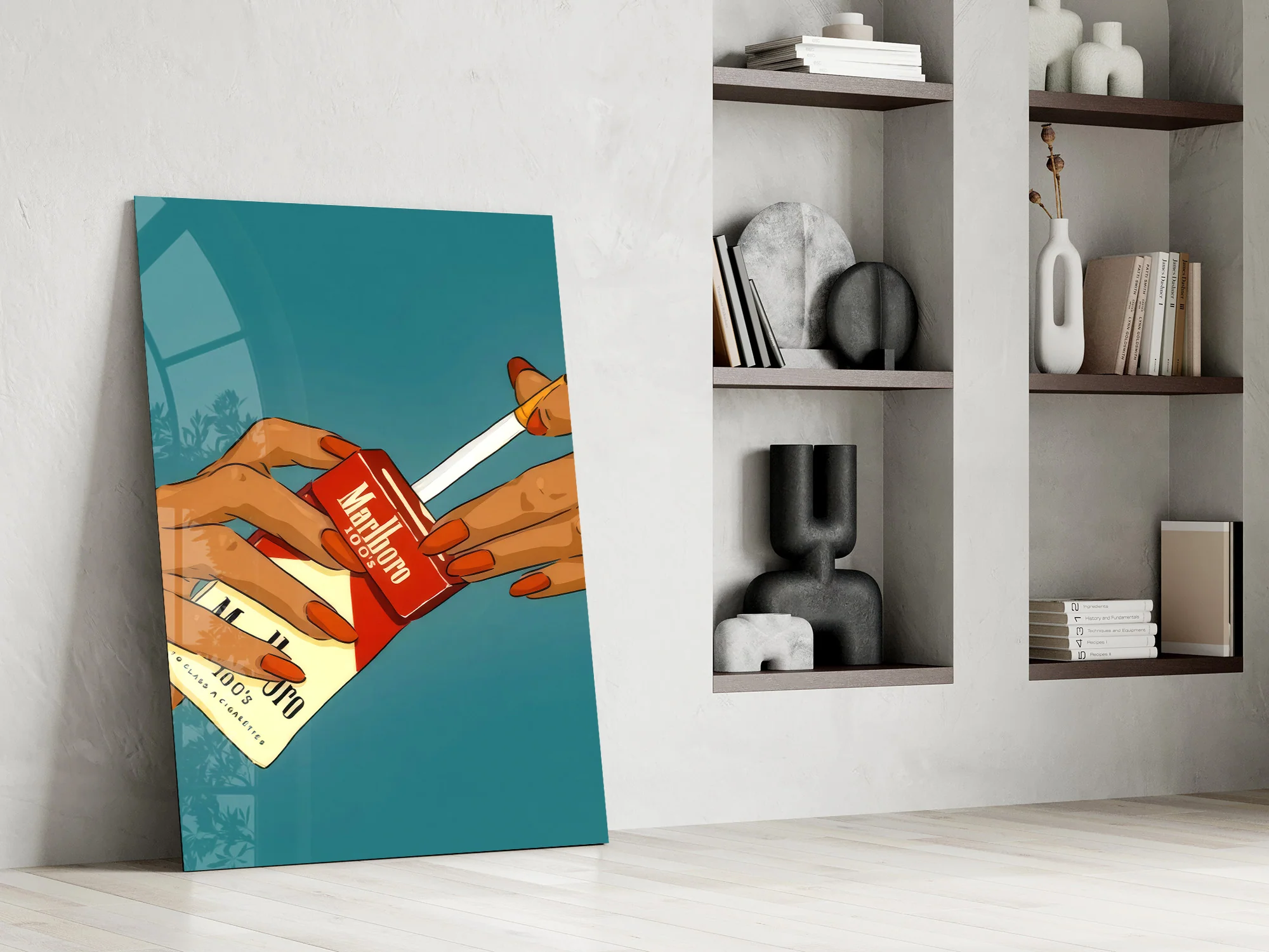 Retro Red Cigarette Pack Glass Wall Art - Image 8