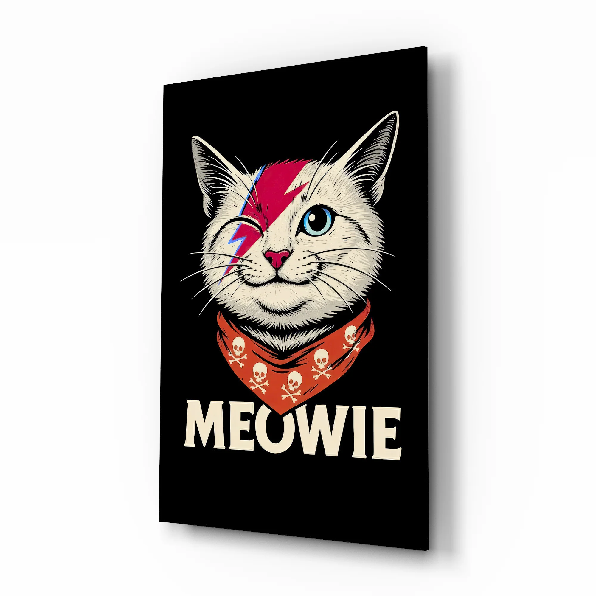Glam Rock Lightning Cat Glass Wall Art - Image 2