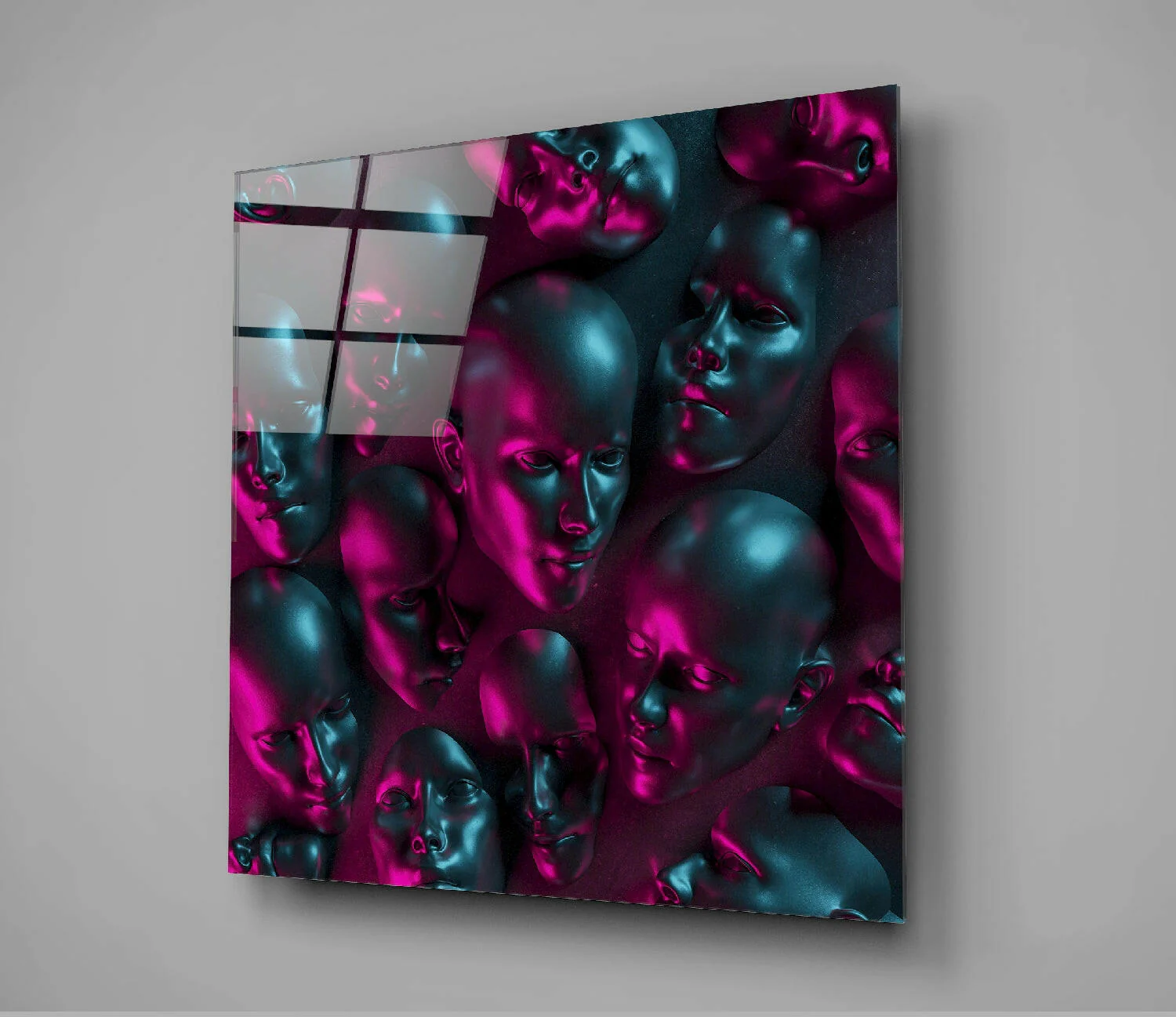 Metallic Faces Glass Wall Art - Image 3