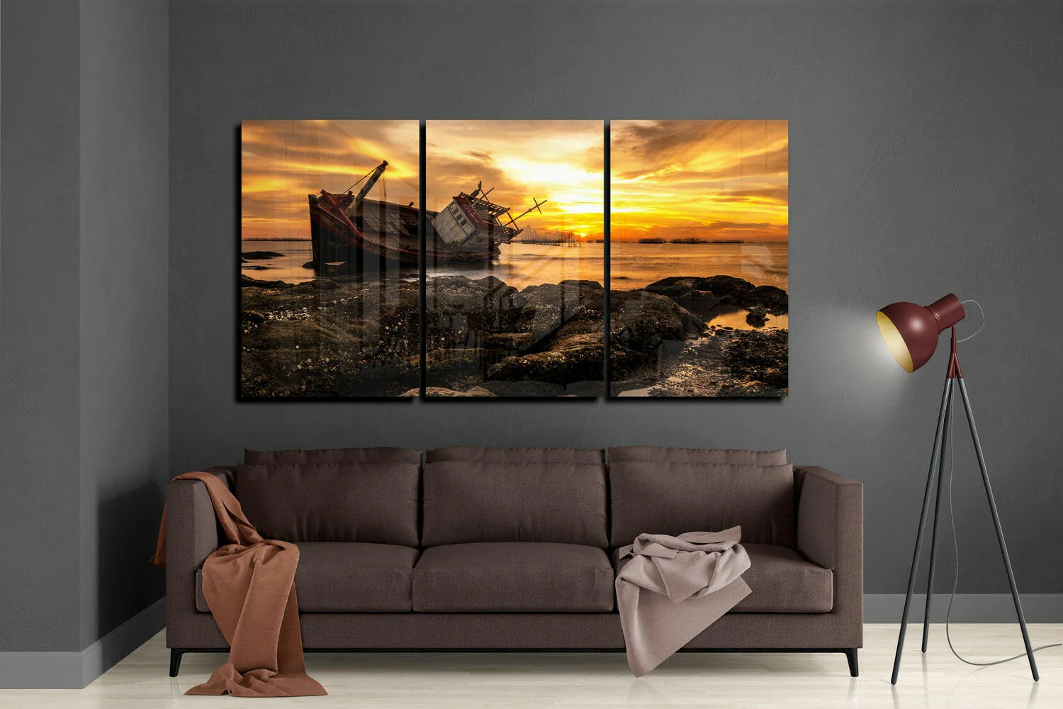 Abandoned Boat Mega Glass Wall Art - Image 3