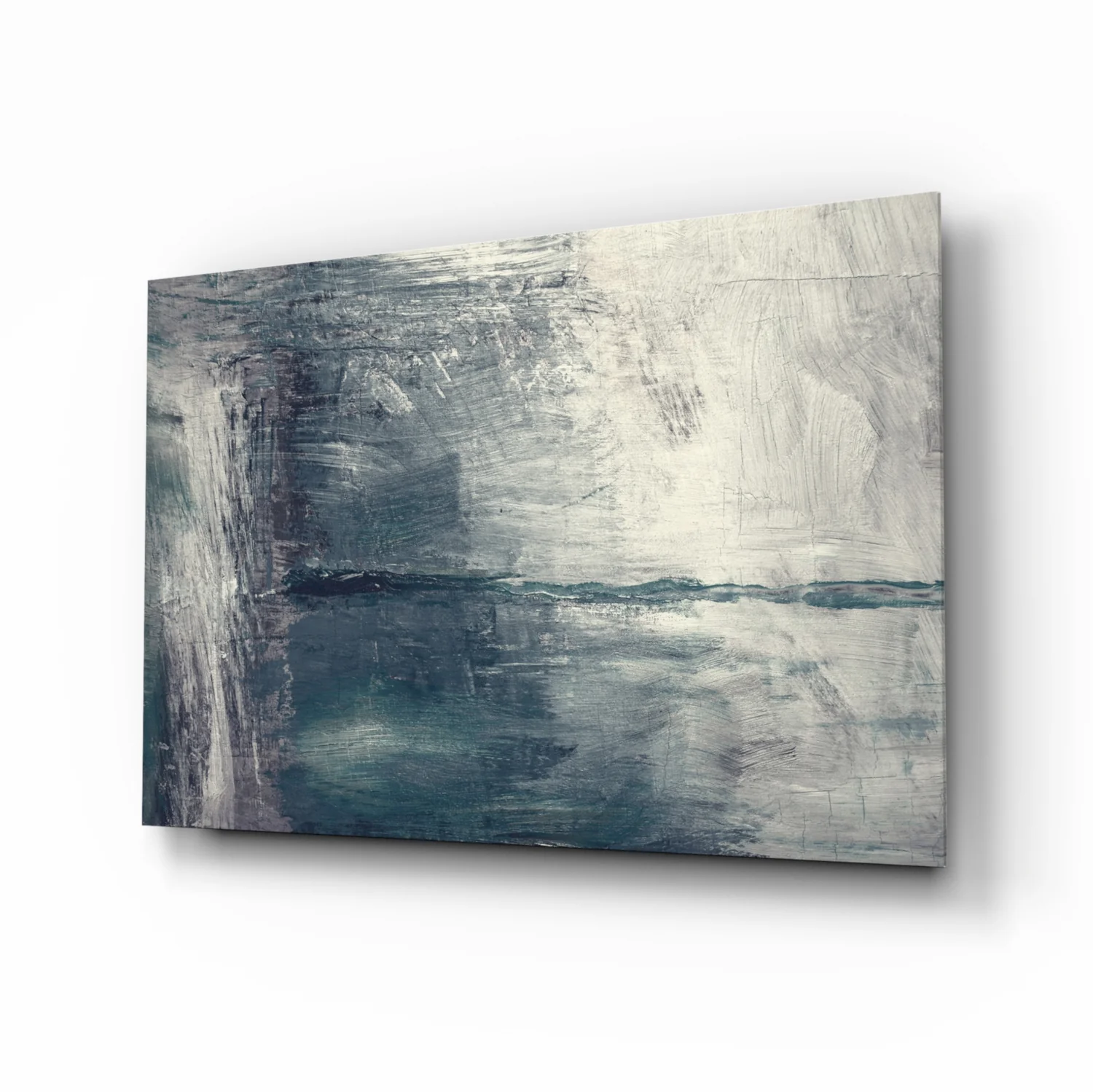 Misty Blue Gray Seascape Glass Wall Art