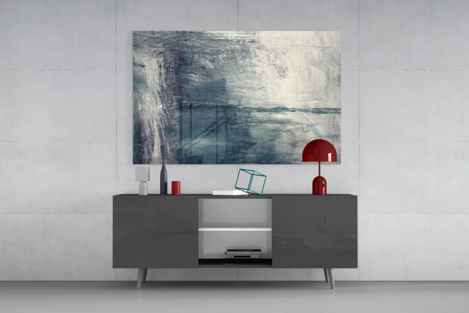 Misty Blue Gray Seascape Glass Wall Art - Image 8