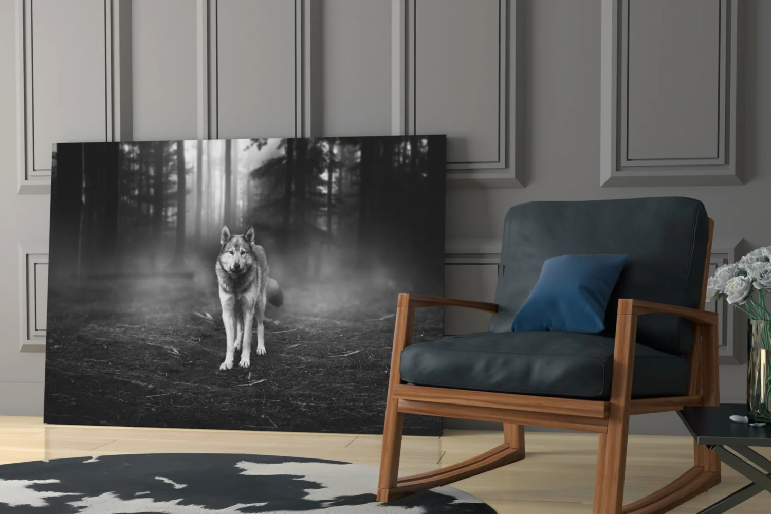Misty Forest Wolf Glass Wall Art - Image 6
