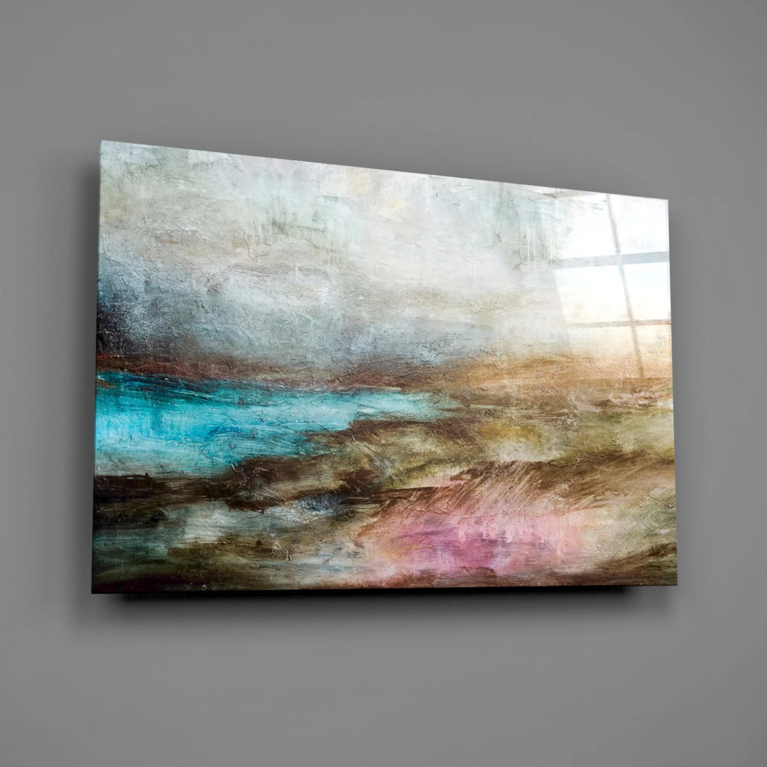 Misty Turquoise Cove Glass Wall Art - Image 2