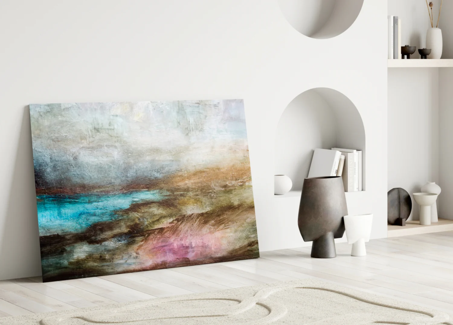 Misty Turquoise Cove Glass Wall Art - Image 3