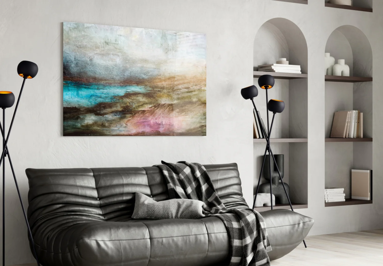 Misty Turquoise Cove Glass Wall Art - Image 4