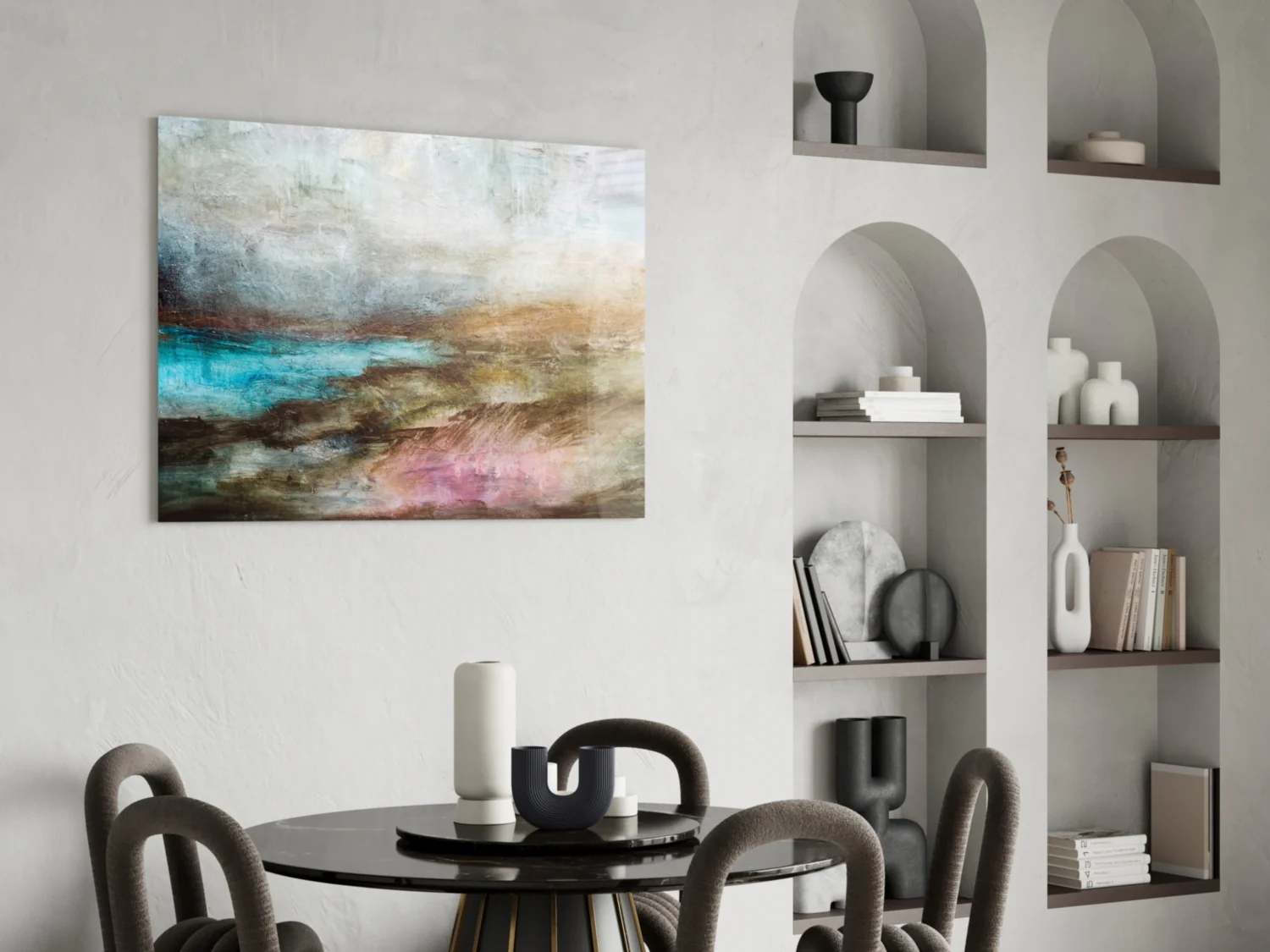 Misty Turquoise Cove Glass Wall Art - Image 5