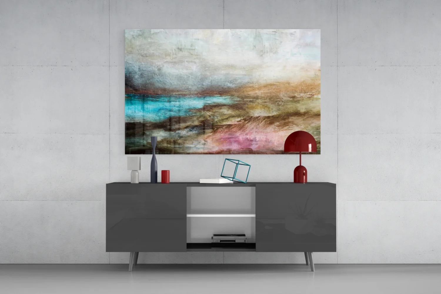 Misty Turquoise Cove Glass Wall Art - Image 8
