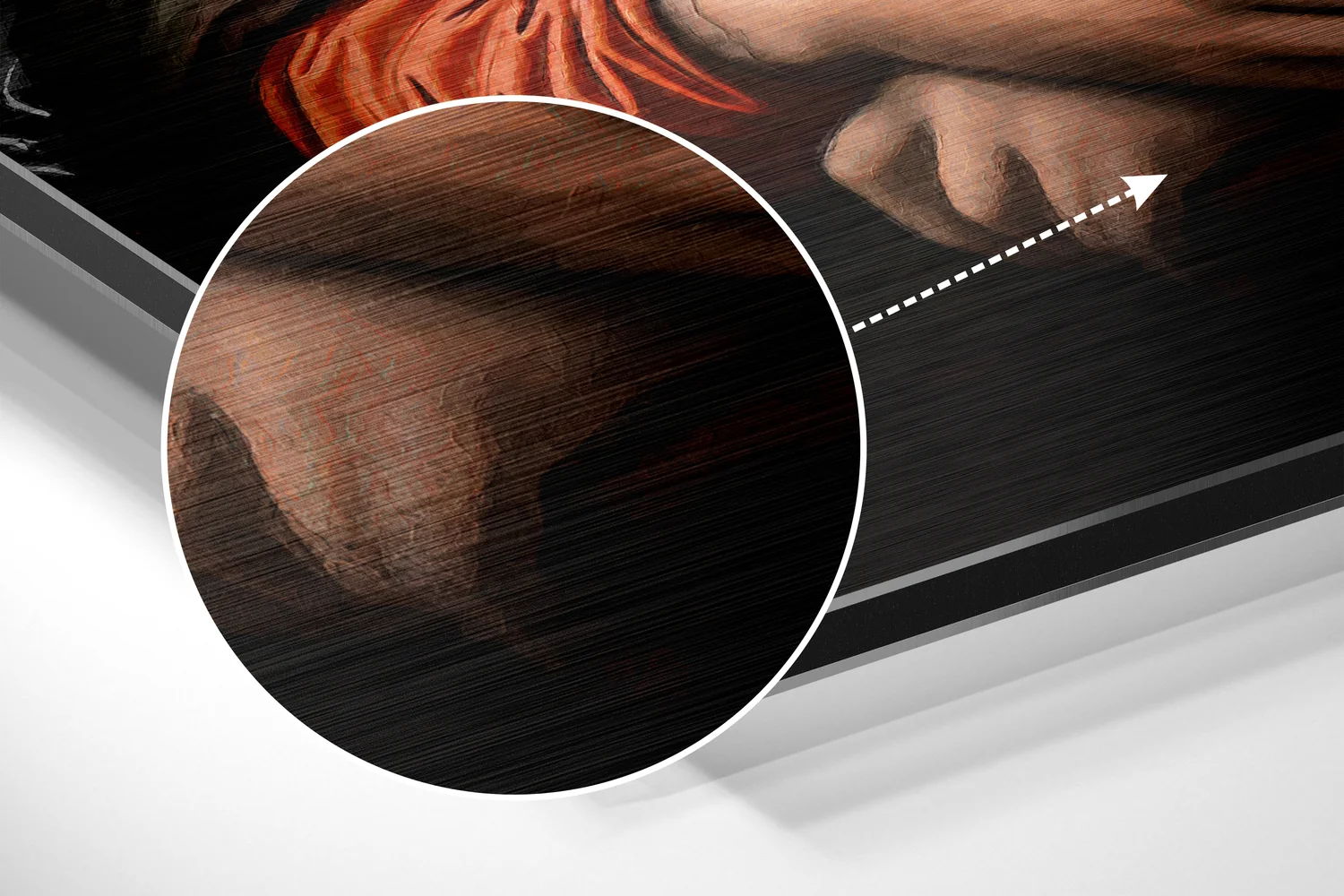 Mona Lisa with a Cat Brushed Aluminum Dibond Wall Art - Image 3