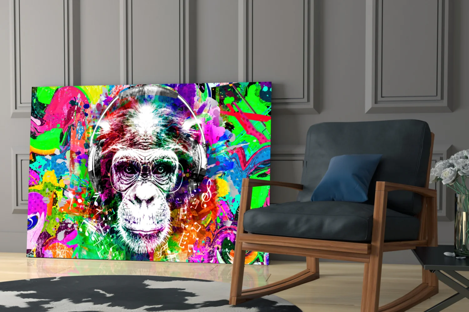 Monkey Face Glass Wall Art - Image 7