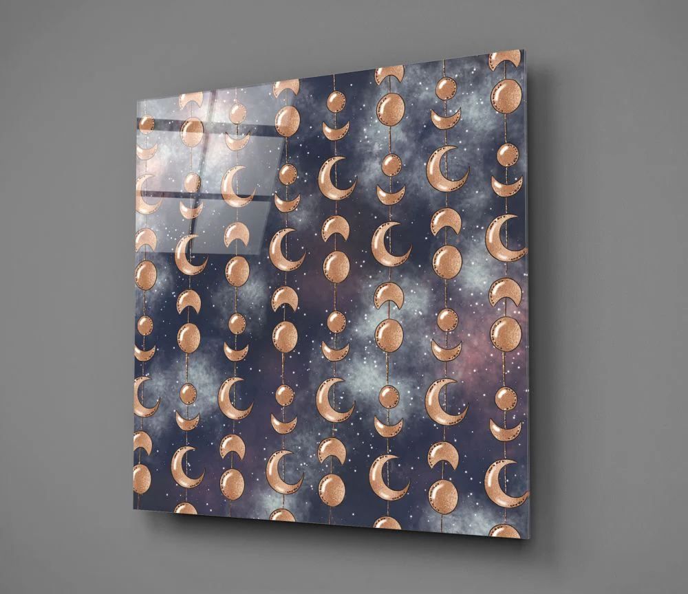 Moon Phrases Glass Wall Art - Image 2