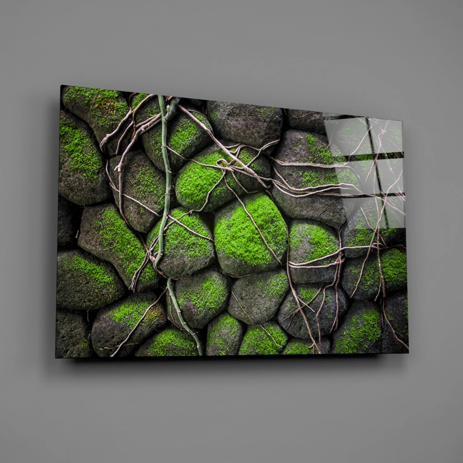 Mossy Stones Glass Wall Art - Image 2