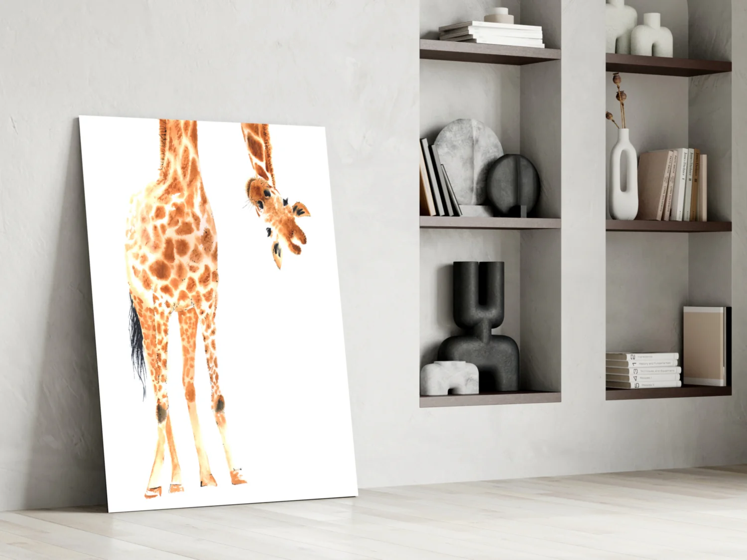 Mother and Baby Giraffe Glass Wall Art - Image 6