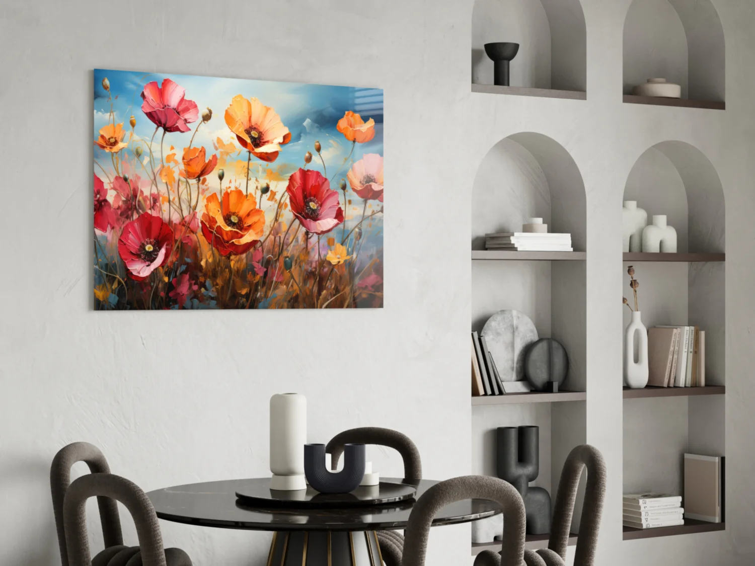 Poppies Glass Wall Art || Designer Collection - Image 5