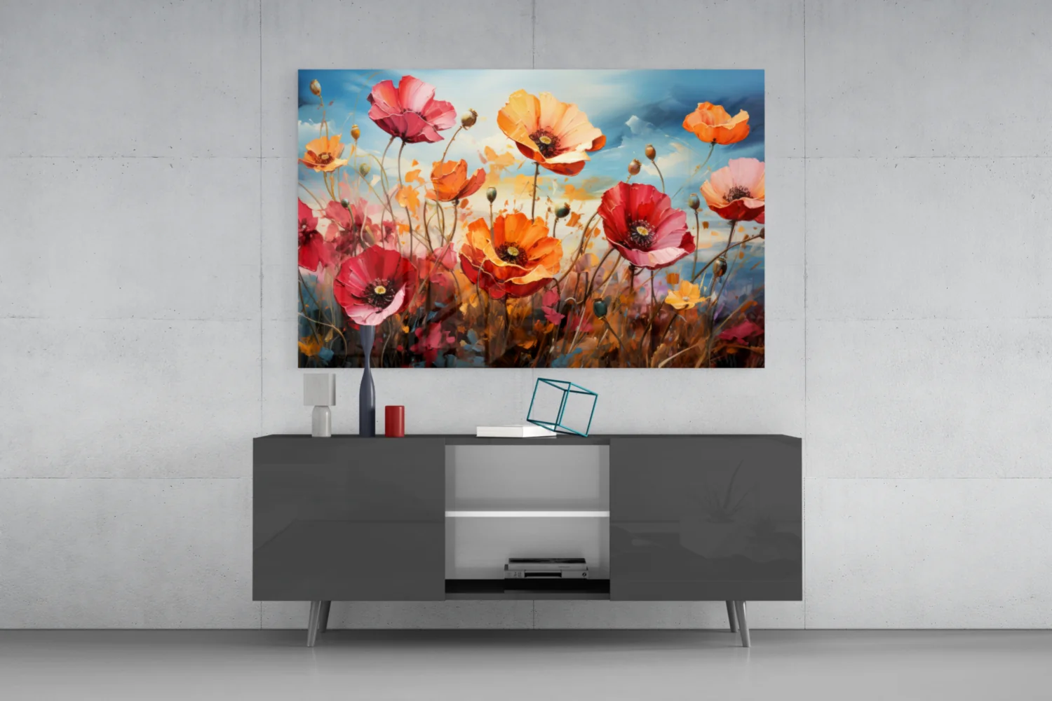 Poppies Glass Wall Art || Designer Collection - Image 8