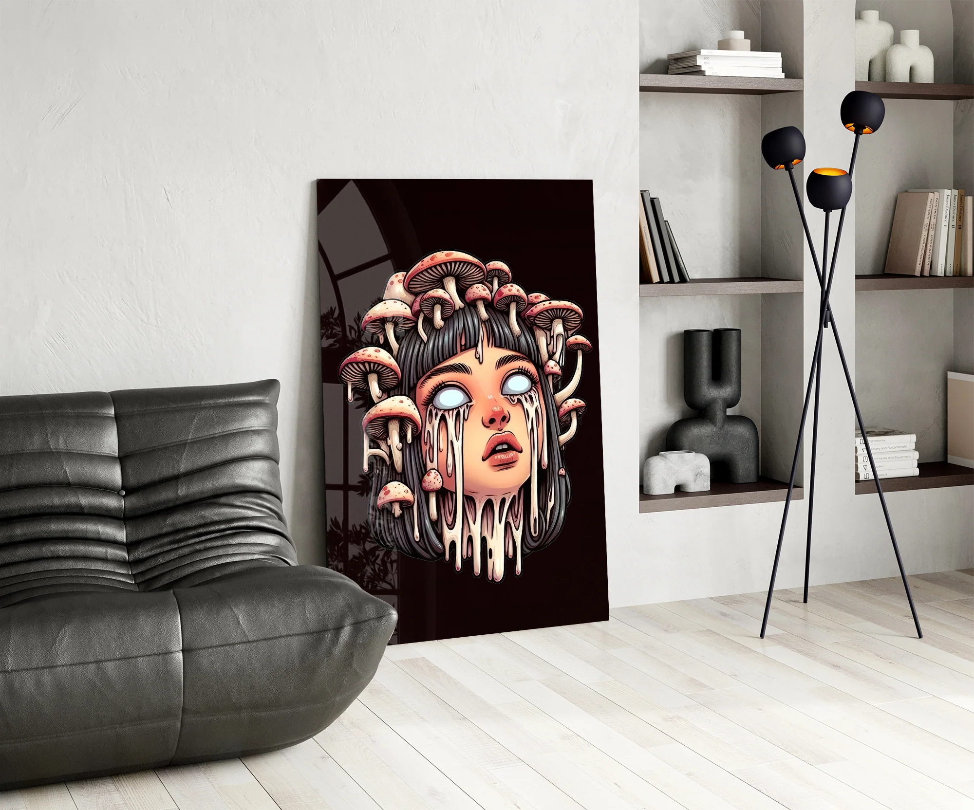 Mushroom Head Glass Wall Art - Image 7