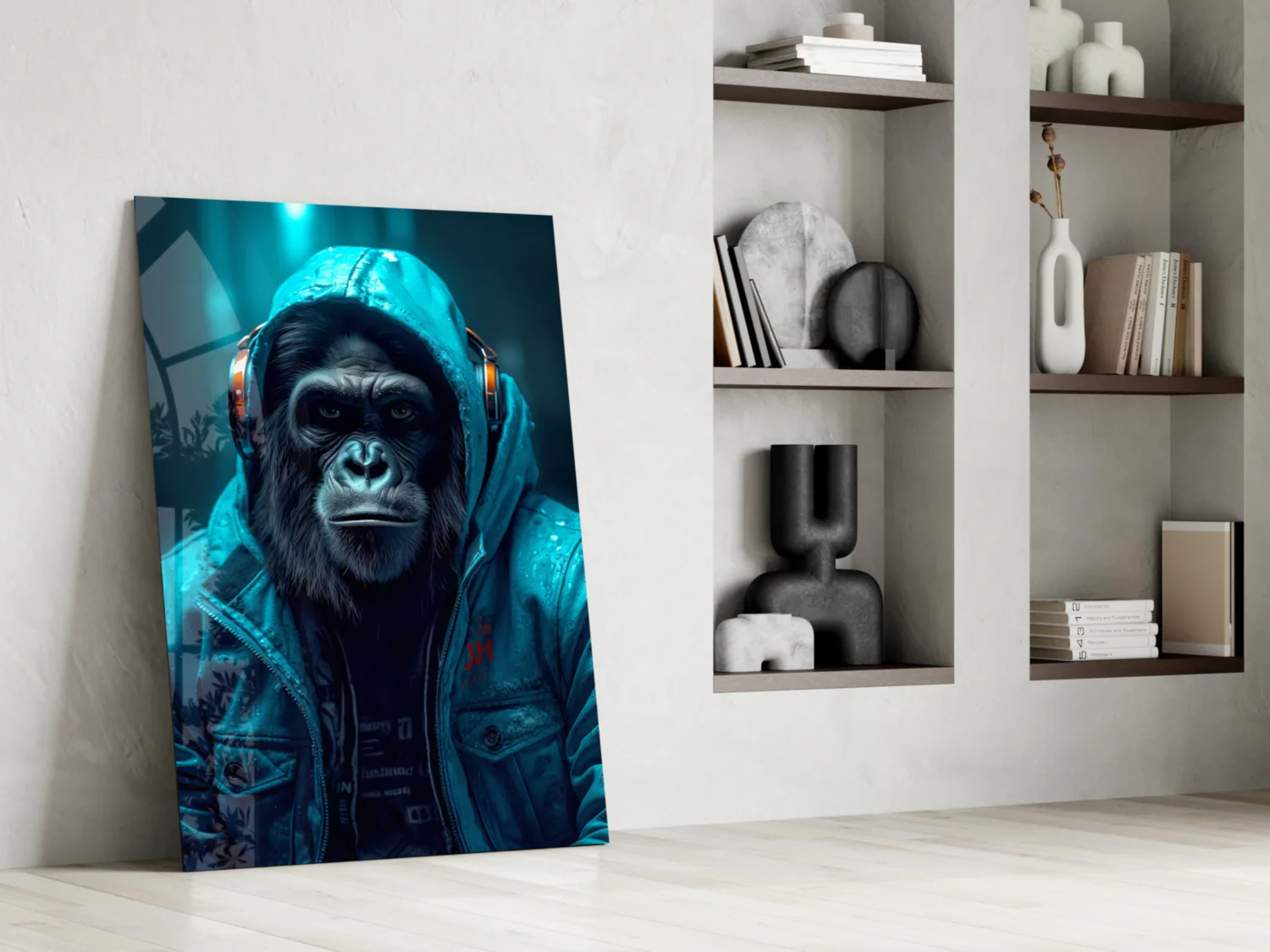 Music and the Ape  Glass Wall Art || Designer Collection - Image 6