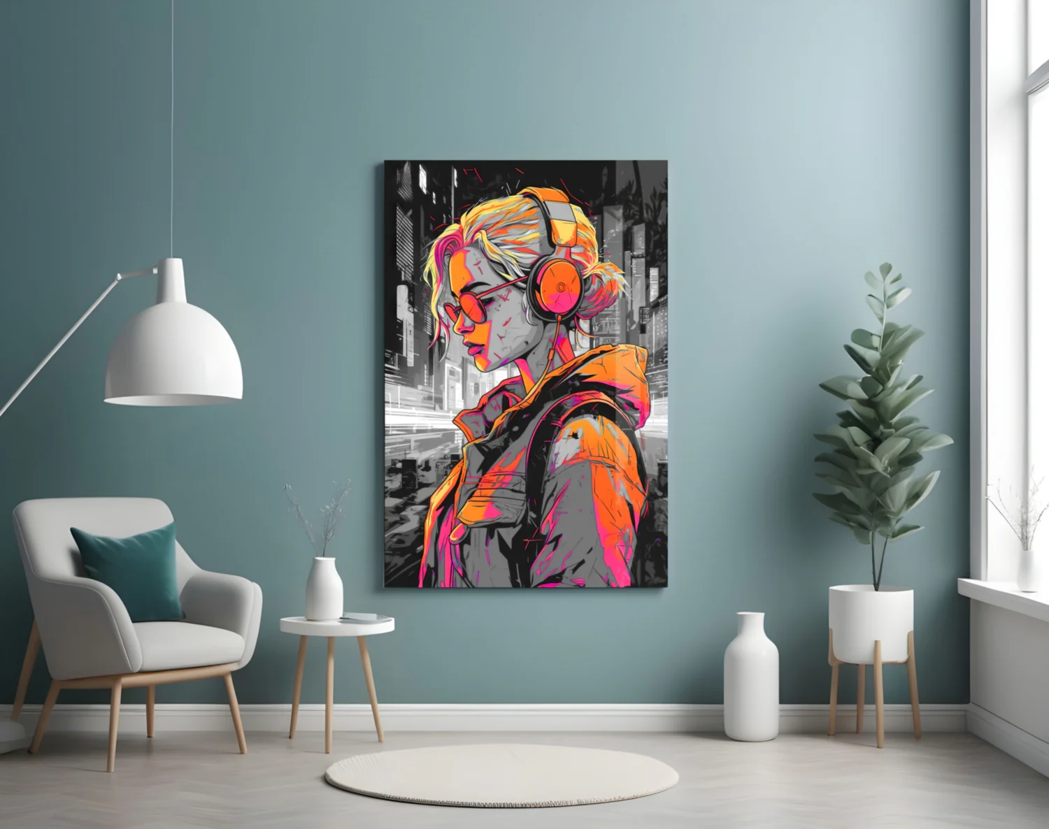 Music Girl Glass Wall Art || Designer Collection - Image 4