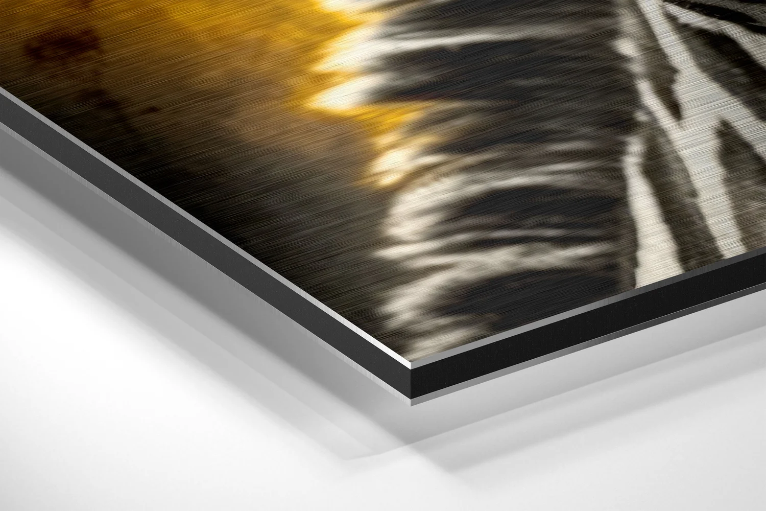 Mustard Giraffe Yellow Shades Brushed Aluminum Dibond Wall Art - Image 2