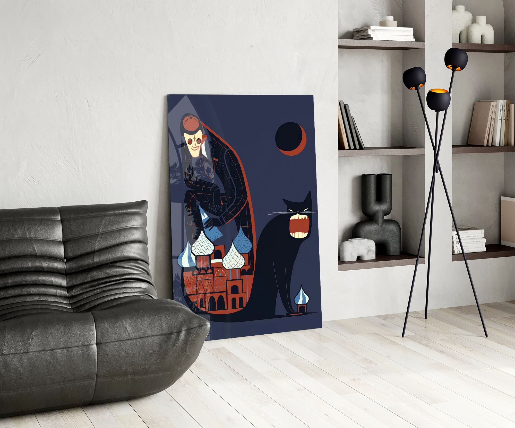 Mystic Cat and Architect Glass Wall Art - Image 6