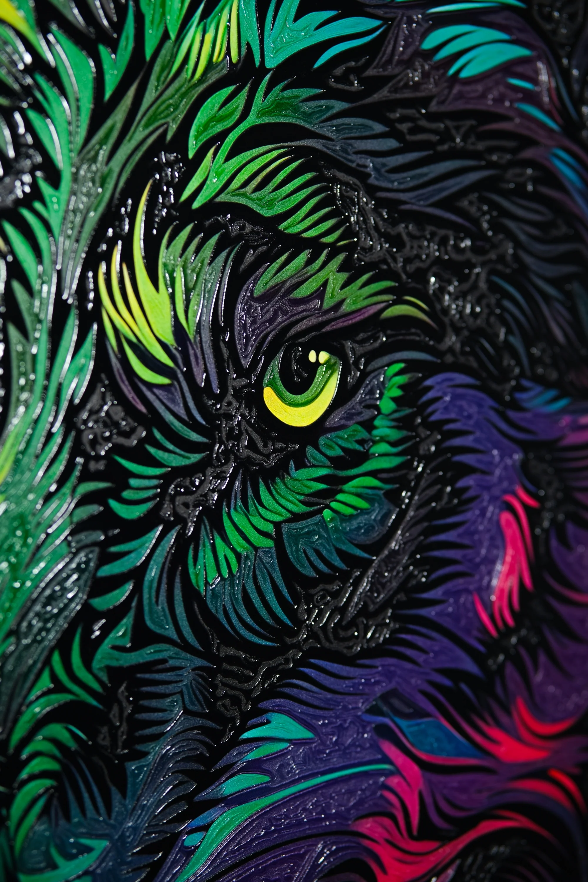 Neon Canopy Alpha — Haptic 3D Embossed + High-Gloss Lacquer Print - Image 5