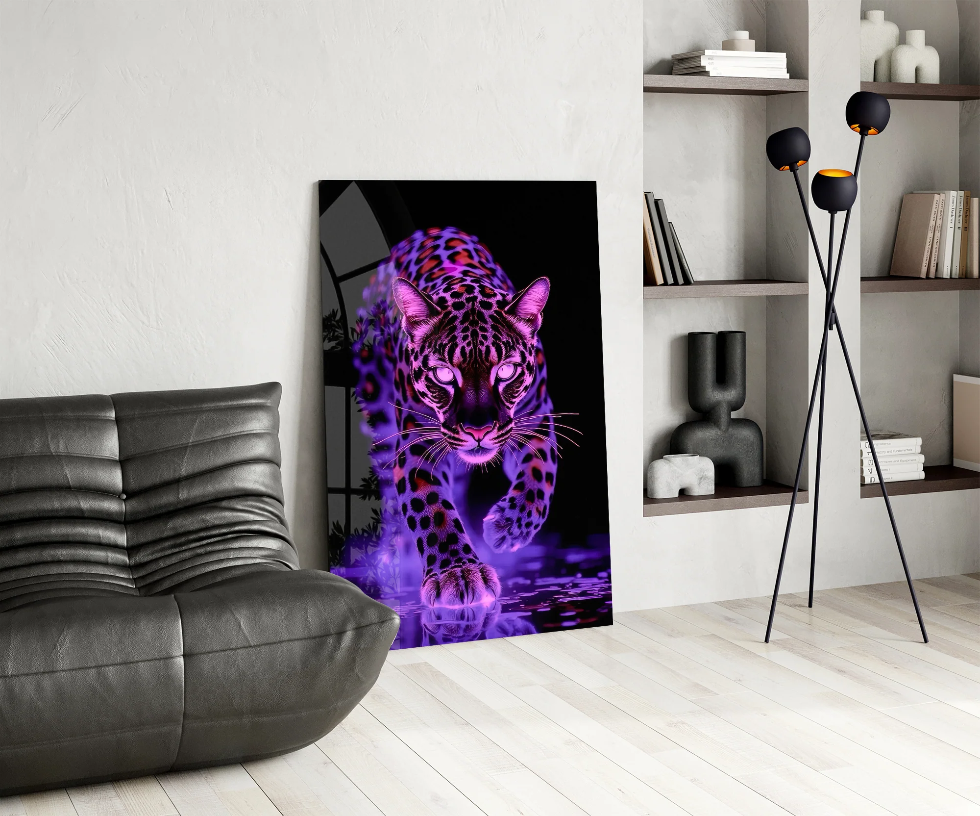 Neon Leopard Glass Wall Art - Image 7