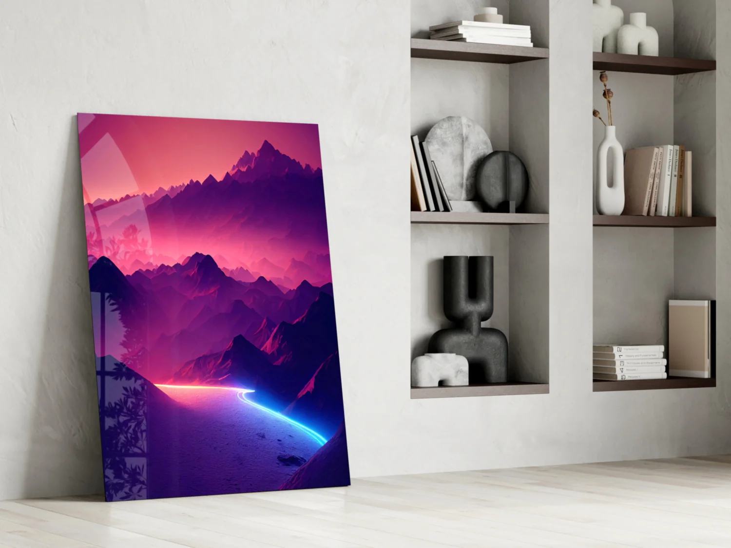 Neon Mountain Horizon Glass Wall Art - Image 7