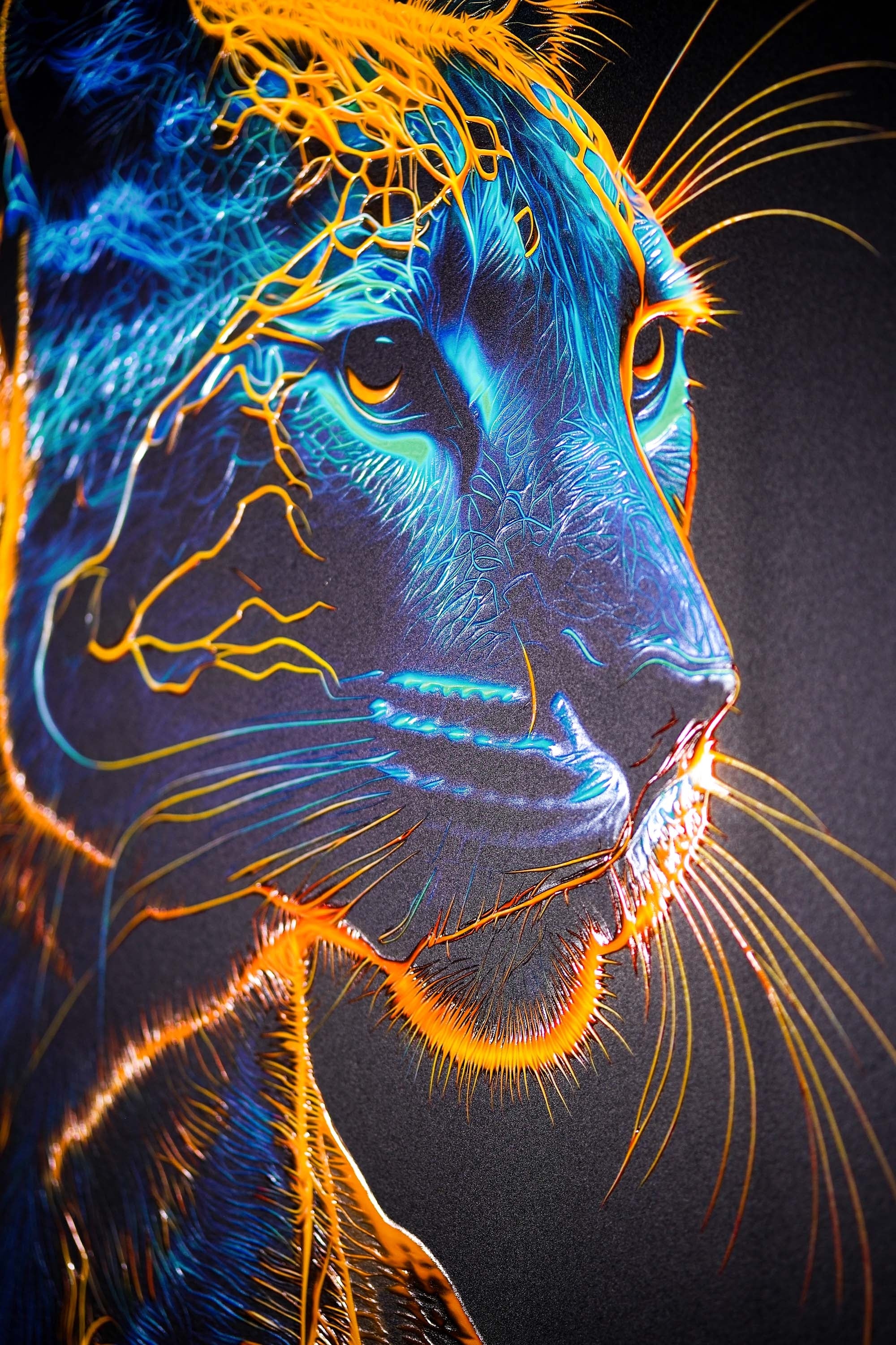 Neon Panther Pulse — 3D Haptic Embossed High-Gloss Luxury Wall Art - Image 11