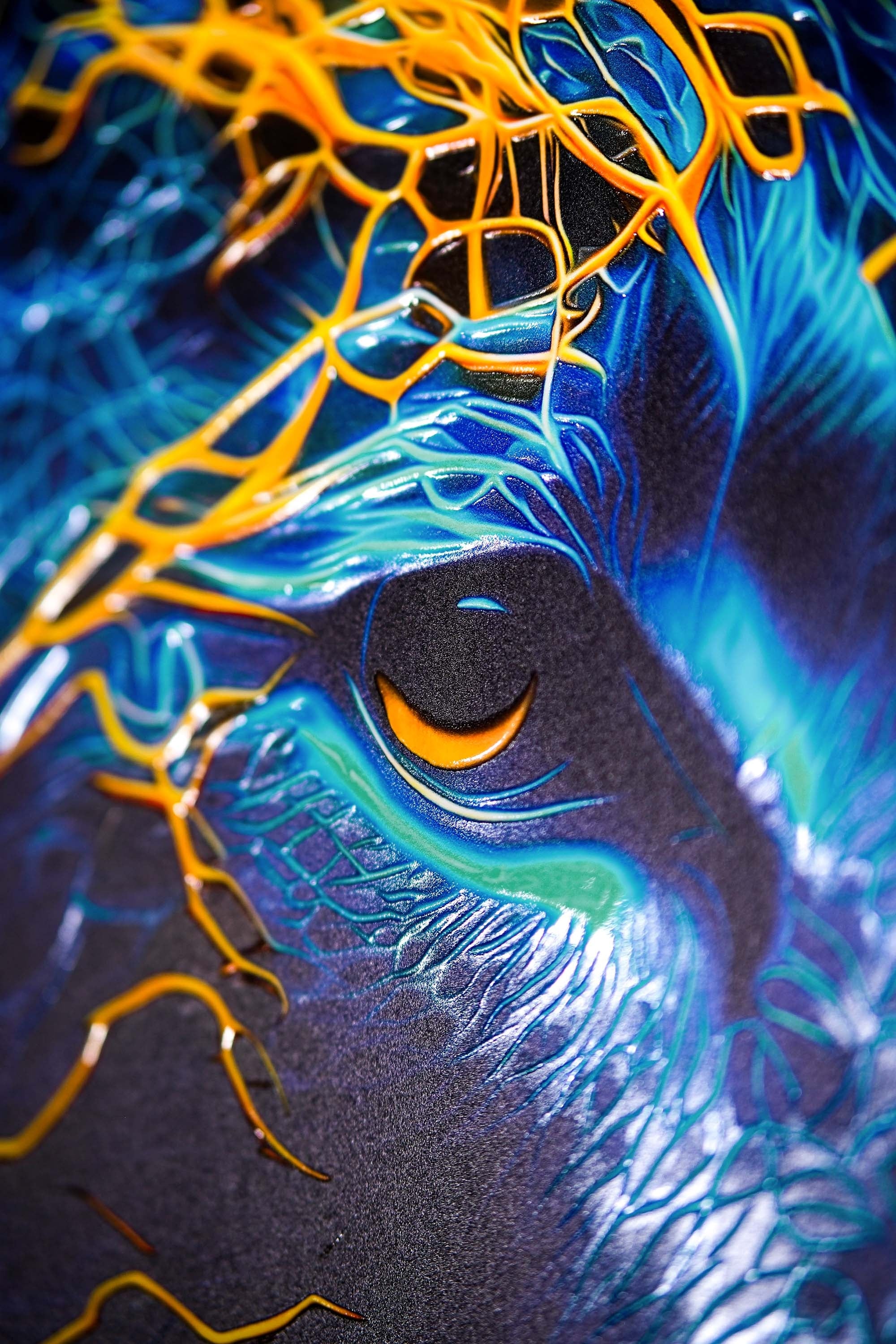 Neon Panther Pulse — 3D Haptic Embossed High-Gloss Luxury Wall Art - Image 8