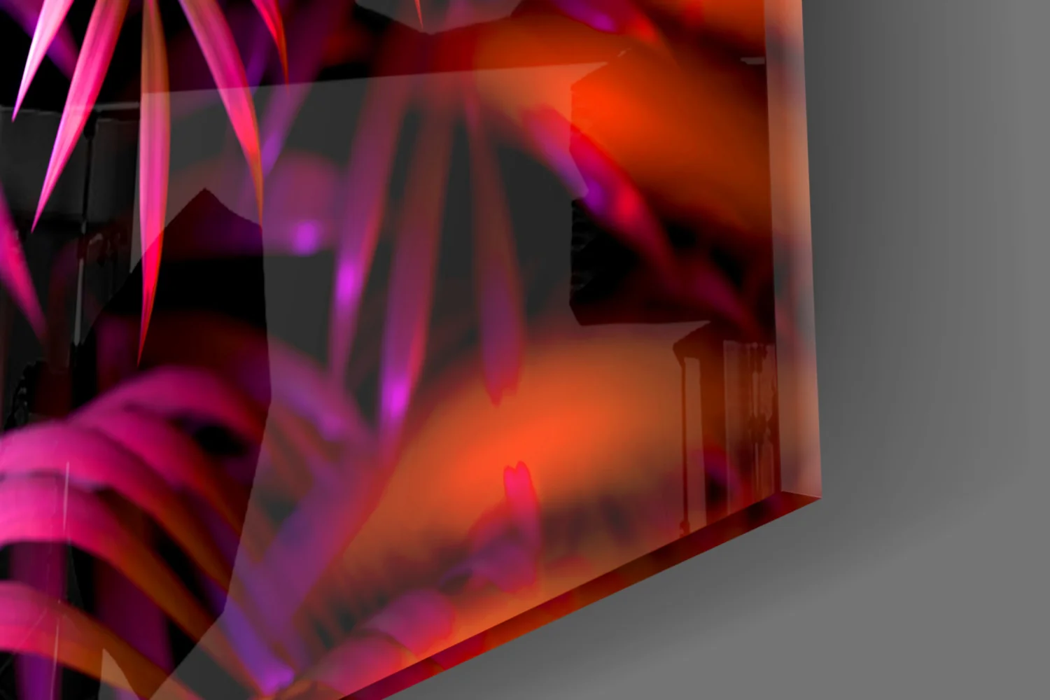 Neon Play Button Palms Glass Wall Art - Image 7