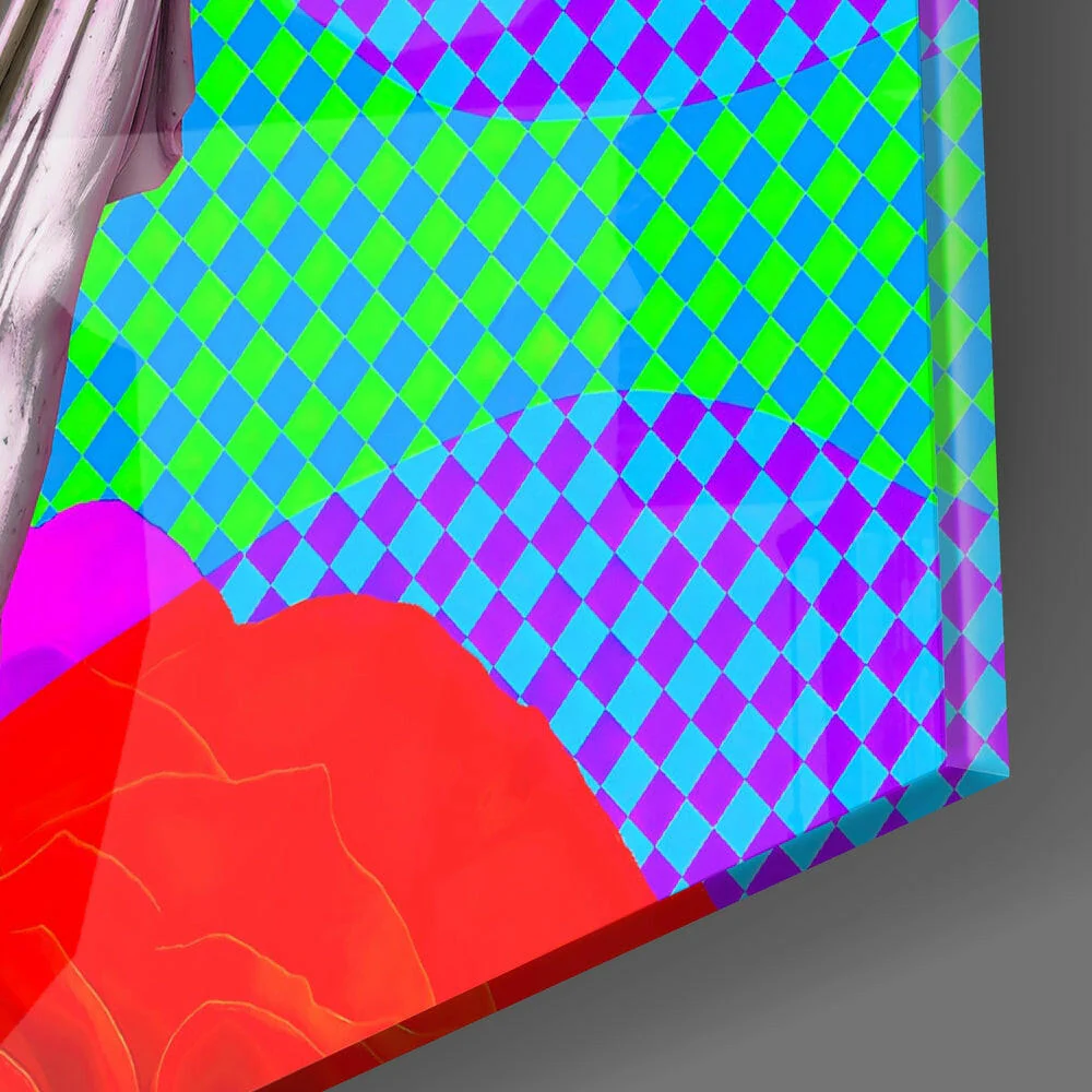 Neon Pop Three Statues Glass Wall Art - Image 2