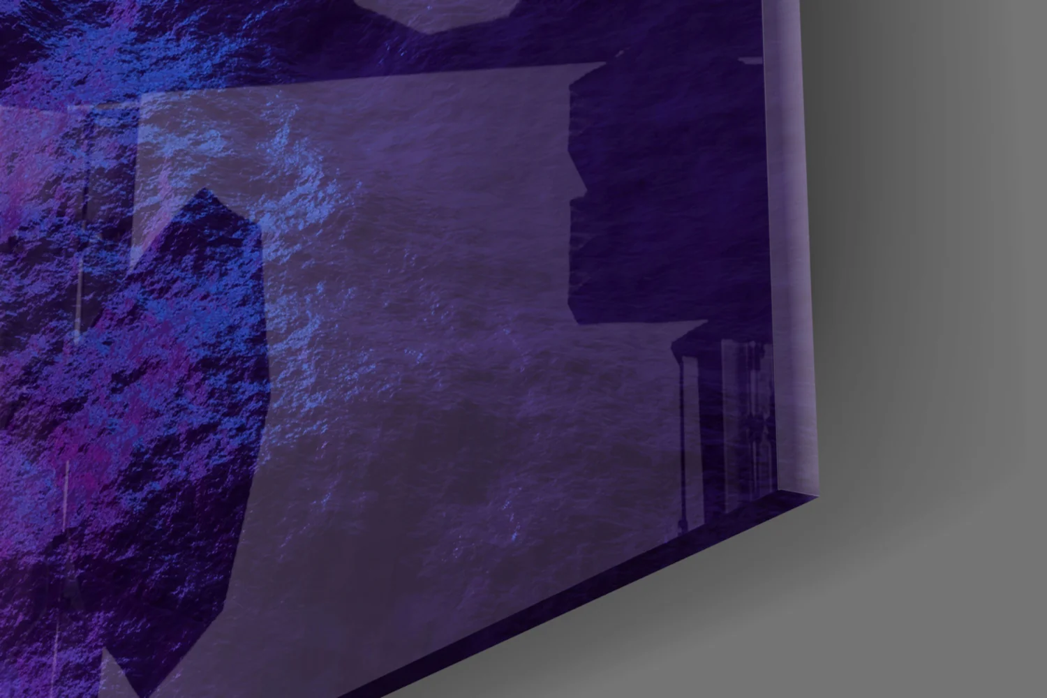Neon Triangle Over Mountain Glass Wall Art - Image 3