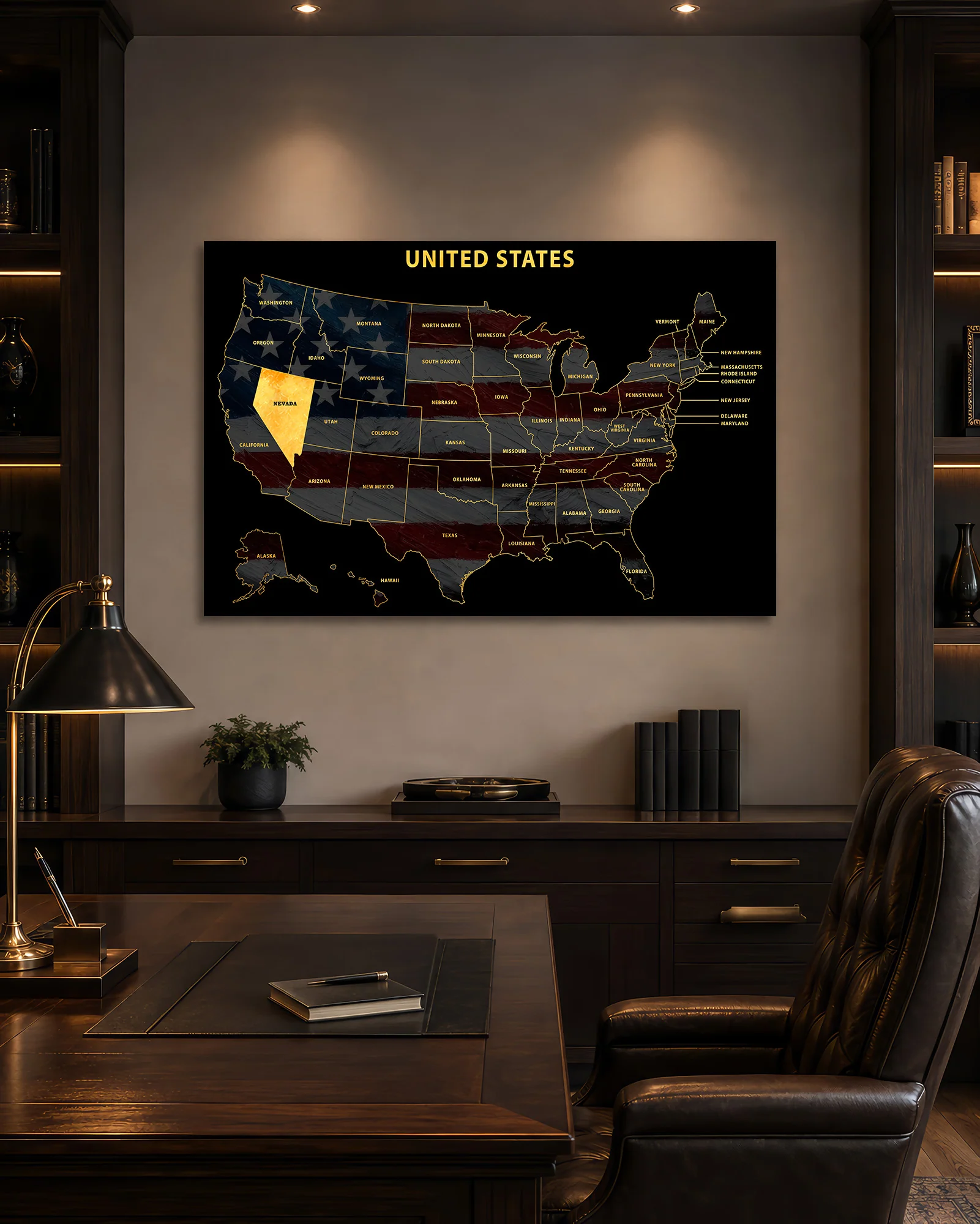 Nevada State Map — Haptic 3D Embossed Metal Wall Art - Image 8