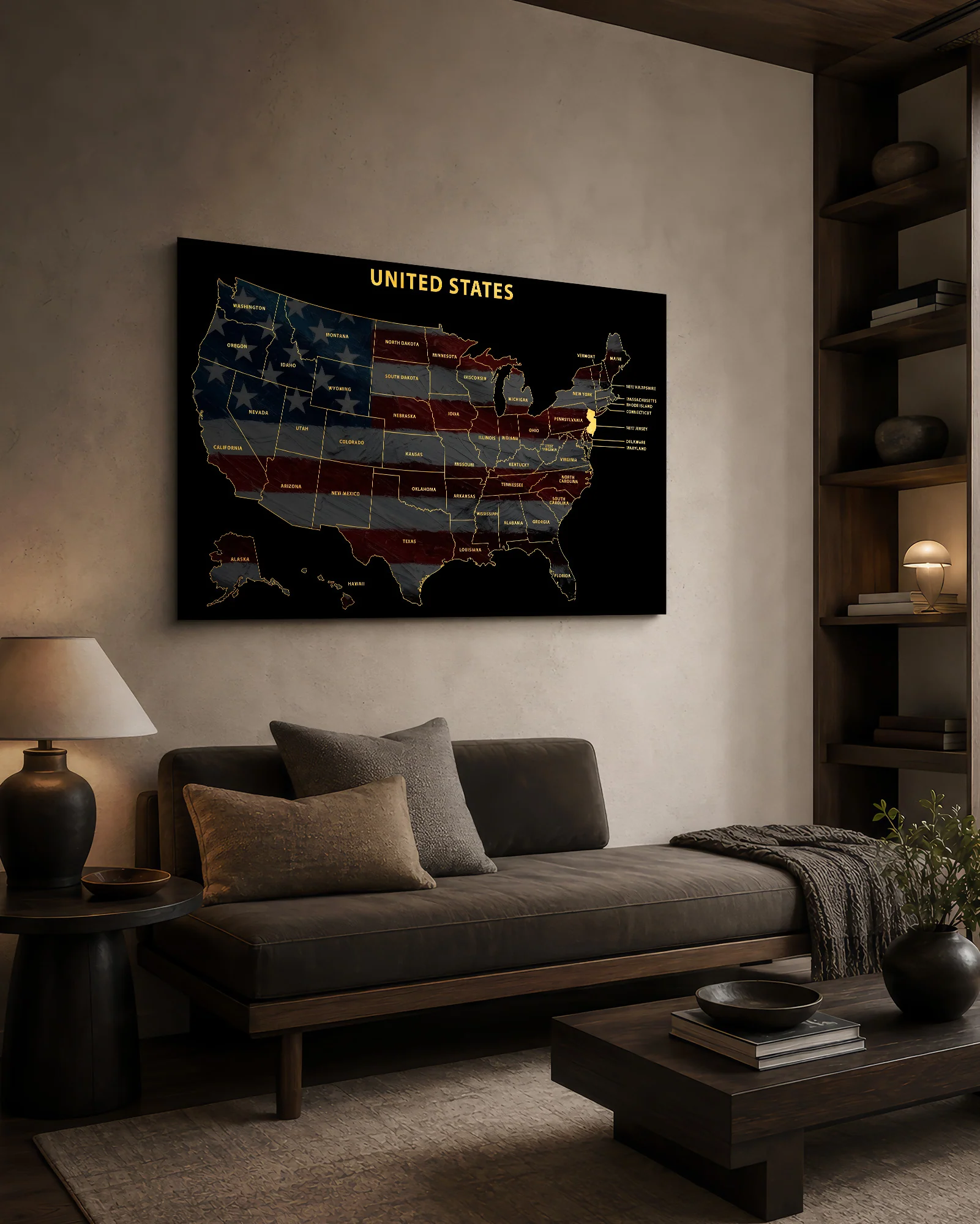 New Jersey State Map — Haptic 3D Embossed Metal Wall Art - Image 7