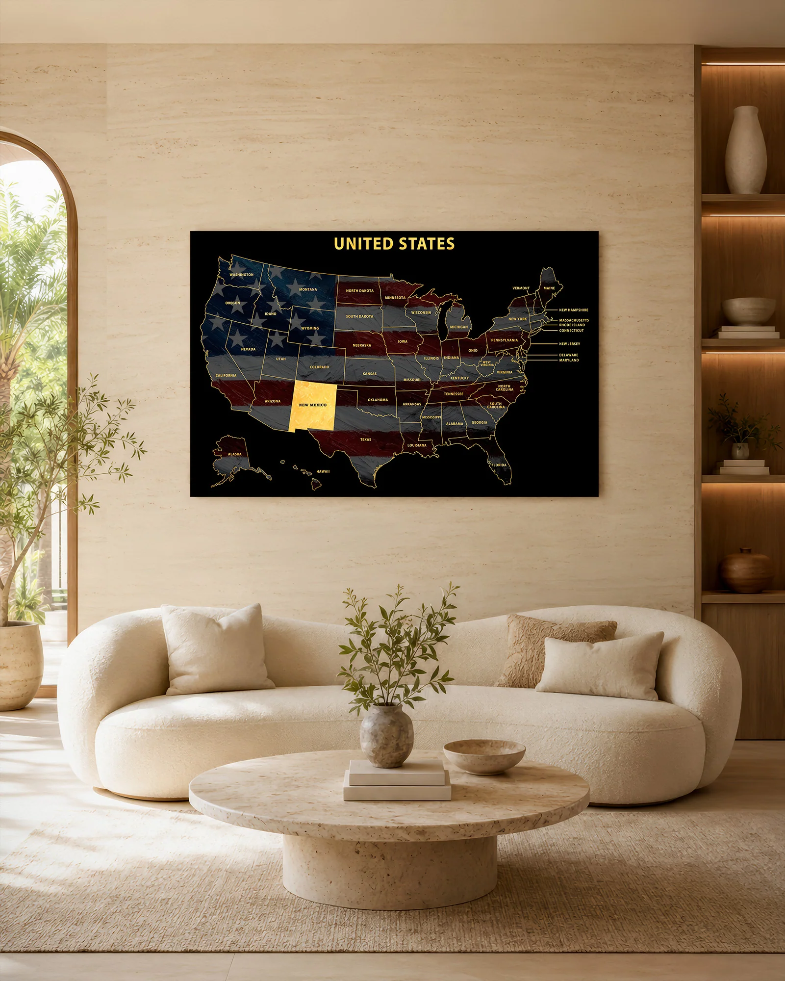 New Mexico State Map — Haptic 3D Embossed Metal Wall Art - Image 6