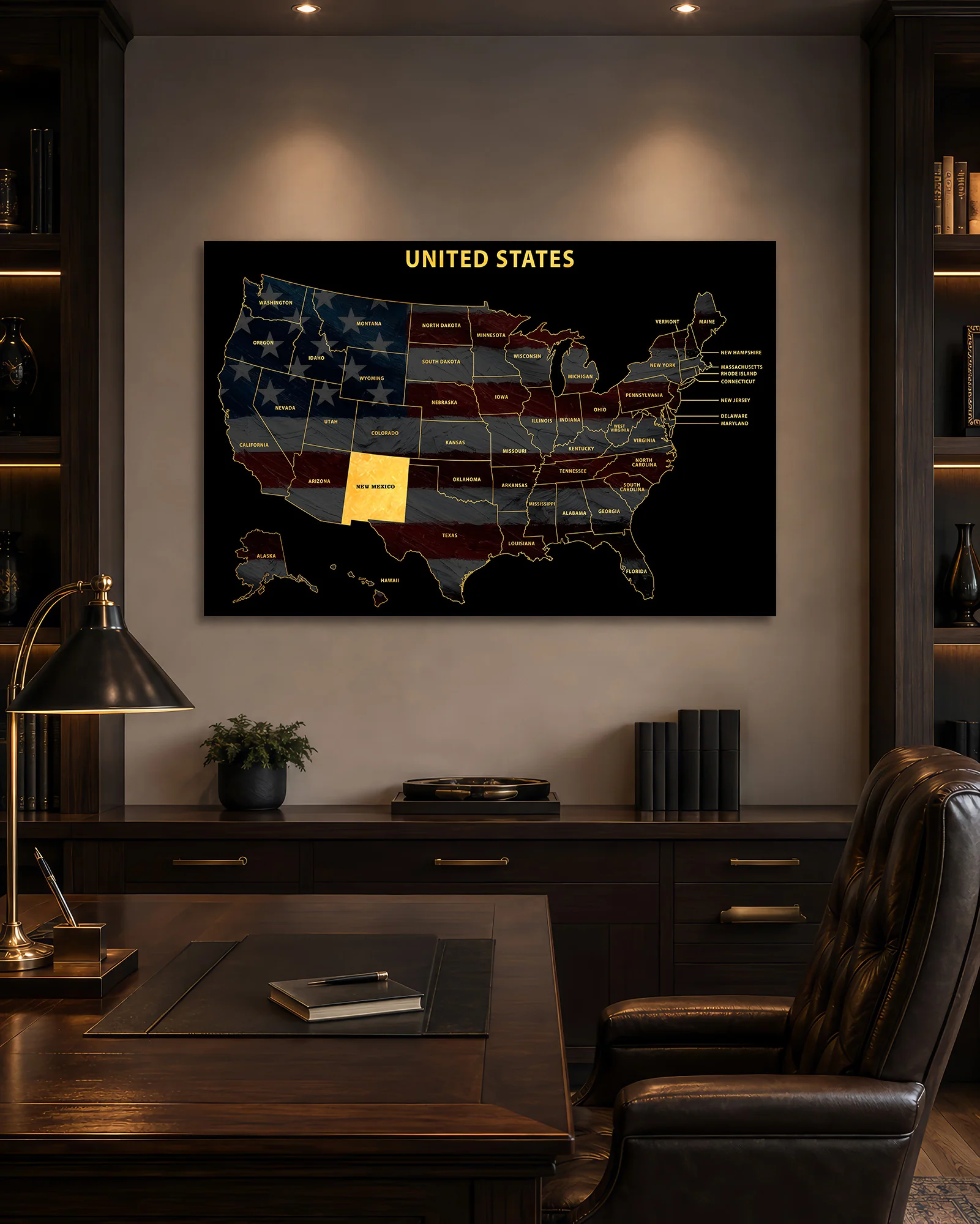 New Mexico State Map — Haptic 3D Embossed Metal Wall Art - Image 8