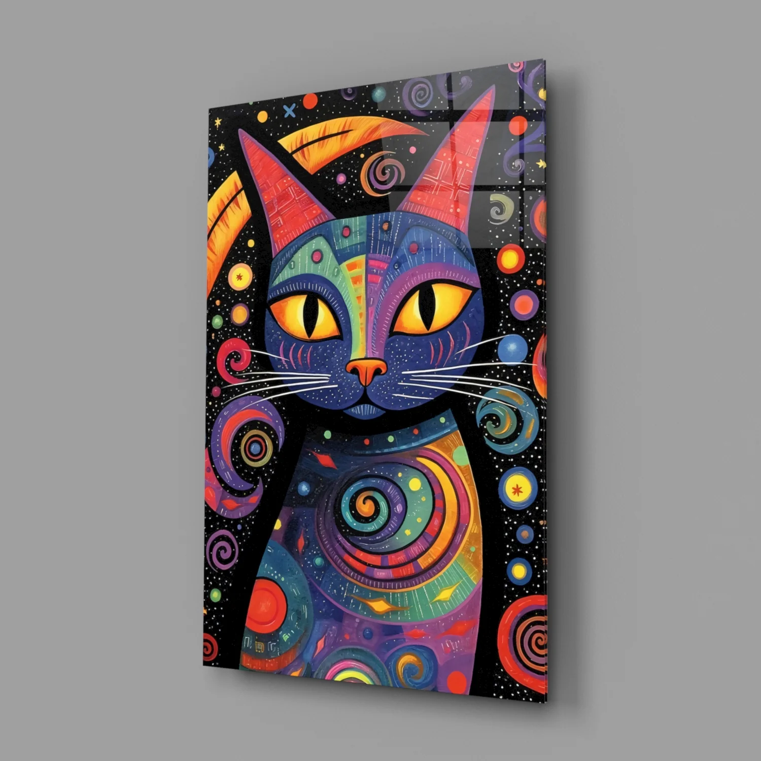 Night Cat Glass Wall Art || Designer Collection - Image 3