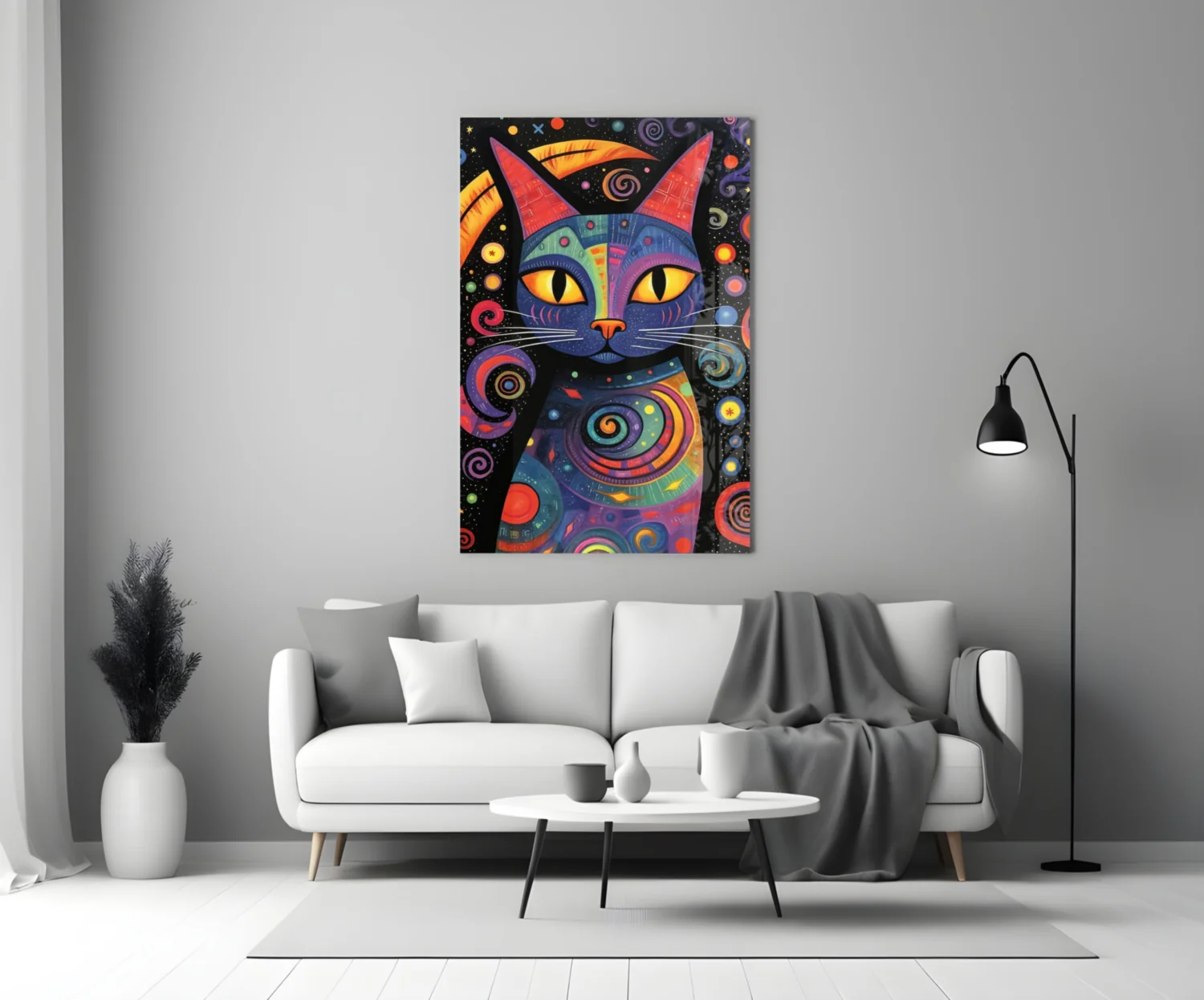 Night Cat Glass Wall Art || Designer Collection - Image 4