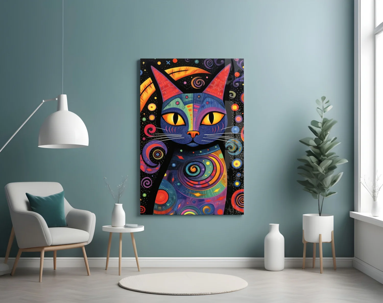 Night Cat Glass Wall Art || Designer Collection - Image 5